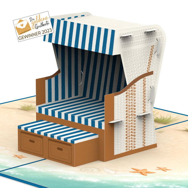 Carta pop-up della sedia da spiaggia