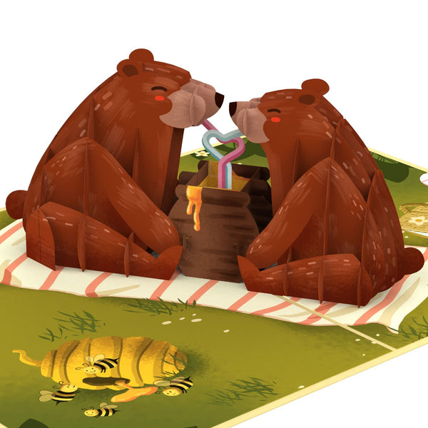 Scheda pop-up di orso-picnic