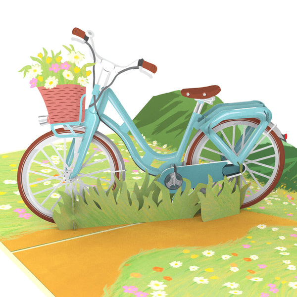 Bicicletta con fiori pop-up