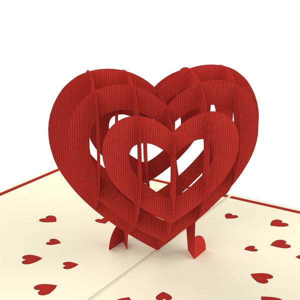 Carta pop-up del cuore 3d