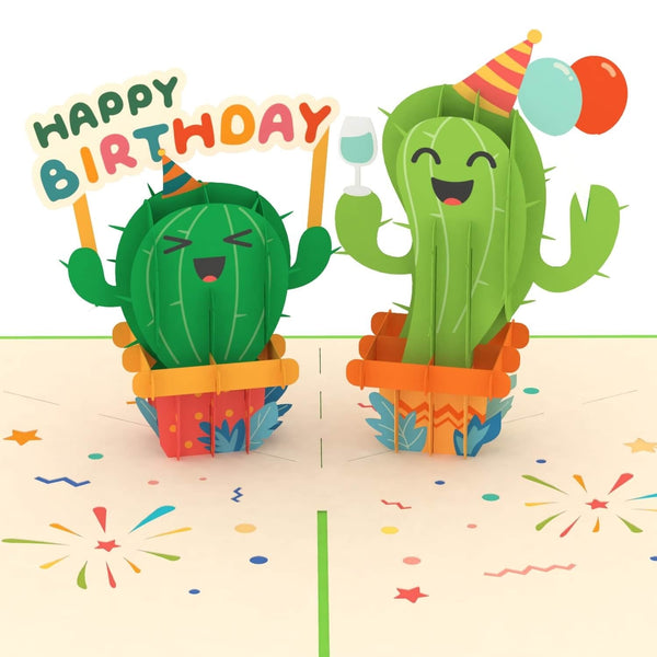 Card Pop-up di buon compleanno in cactus